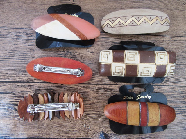 12Pcs Wooden Hairclips Hair Pins Clips Assorted